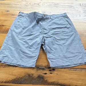 J. Crew Light Blue/white micro gingham Flat Front club Shorts - 35w